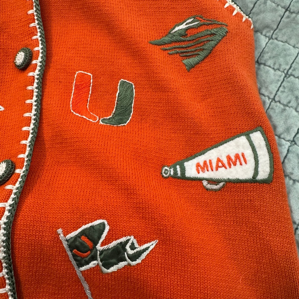 University of Miami Embroidered Knit Vest — Castiles Sport — Small (s) - Picture 5 of 6